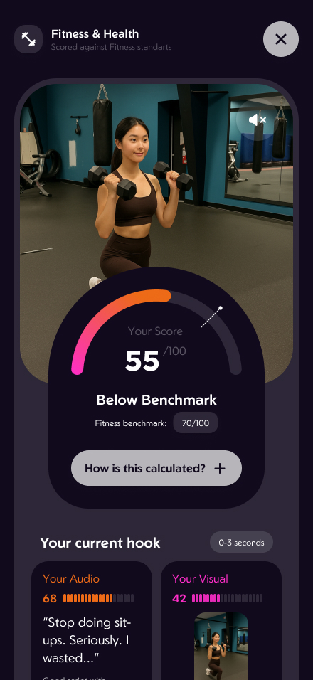 Hooko fitness analysis result screen